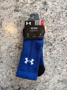 Under Armour Blue and Black UA Team Cushioned Crew Socks
